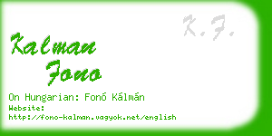 kalman fono business card
